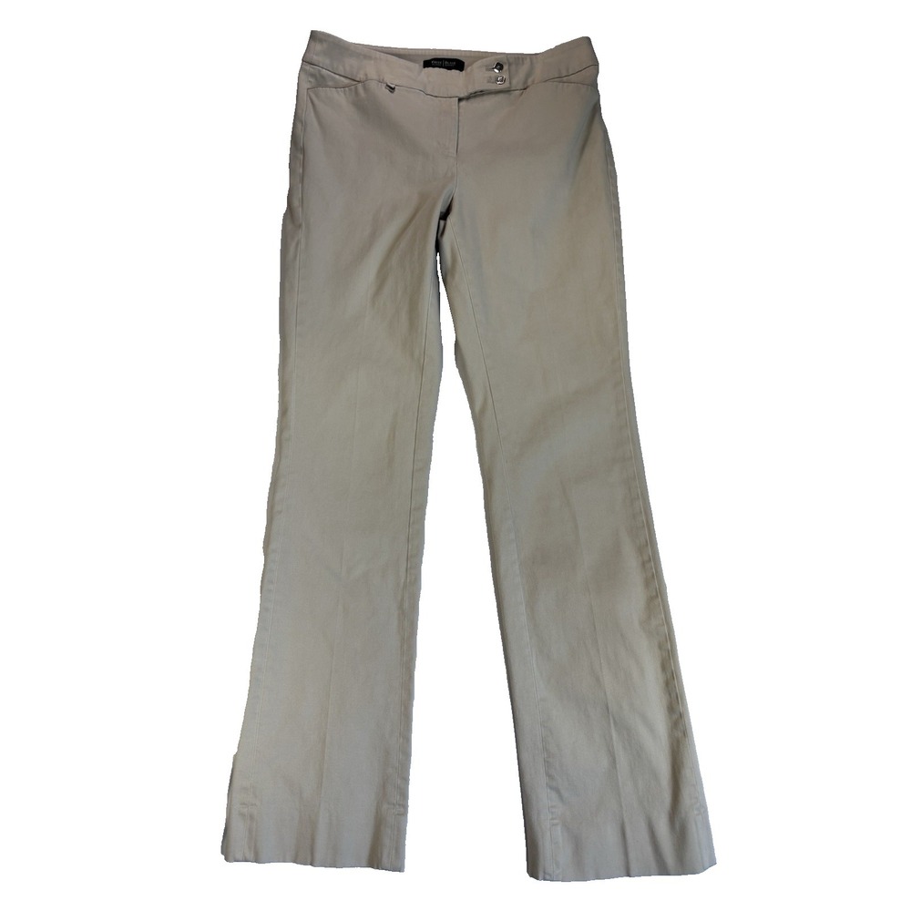 WHBM Women's‎ 6R Beige Legacy Sexy Sleek Boot Pants Preppy Neutral Capsule